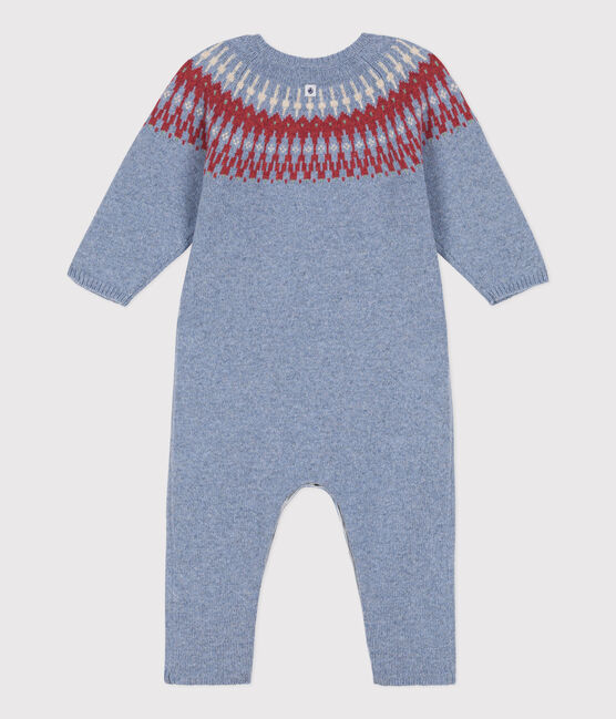 Combinaison longue jacquard bébé en tricot laine et coton ROVER/ MULTICO