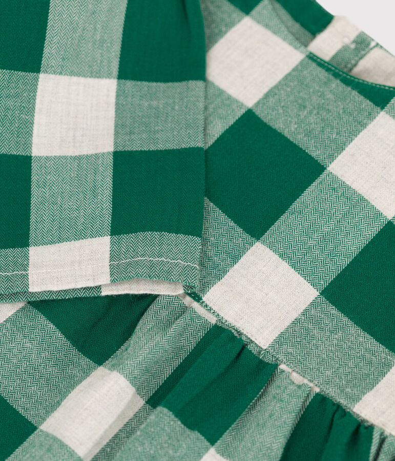 Robe manches longues b&eacute;b&eacute; &agrave; carreaux en flanelle MATCHA/ AVALANCHE