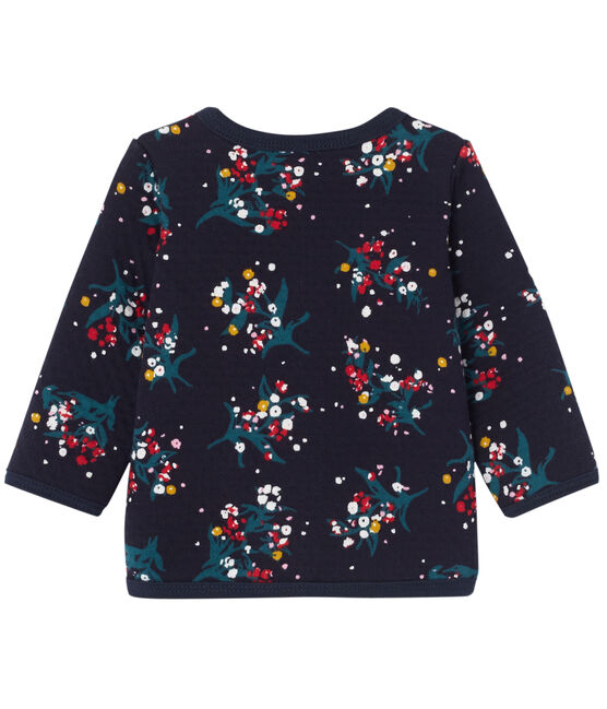 Cardigan bébé fille en tubique imprimé bleu SMOKING/blanc MULTICO