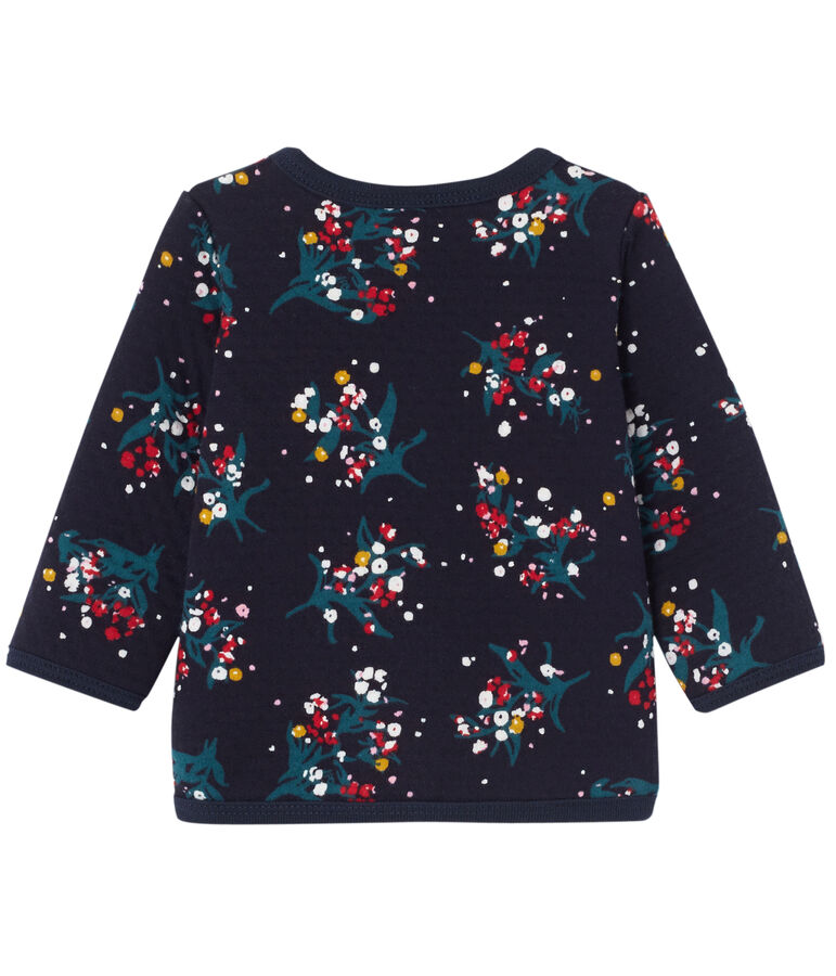 Cardigan b&eacute;b&eacute; fille en tubique imprim&eacute; bleu/multicouleur