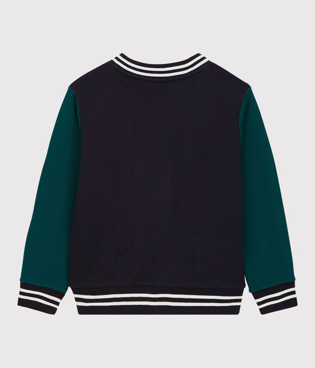 Teddy en molleton enfant gar&ccedil;on bleu/vert