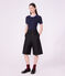 Tee-shirt femme en coton manches courtes uni bleu marine