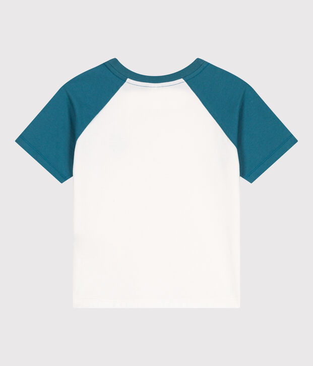 Teeshirt enfant en coton manches courtes imprim&eacute; vert/vert