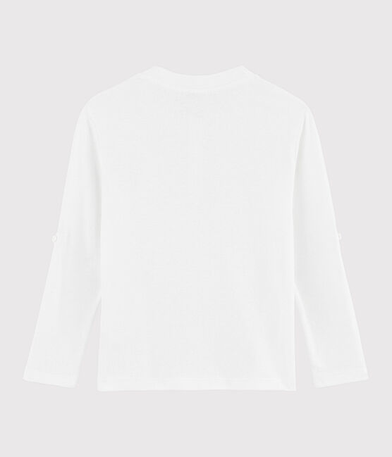 Tee-shirt en coton et lin enfant garçon blanc MARSHMALLOW