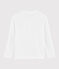 Tee-shirt en coton et lin enfant garçon blanc MARSHMALLOW