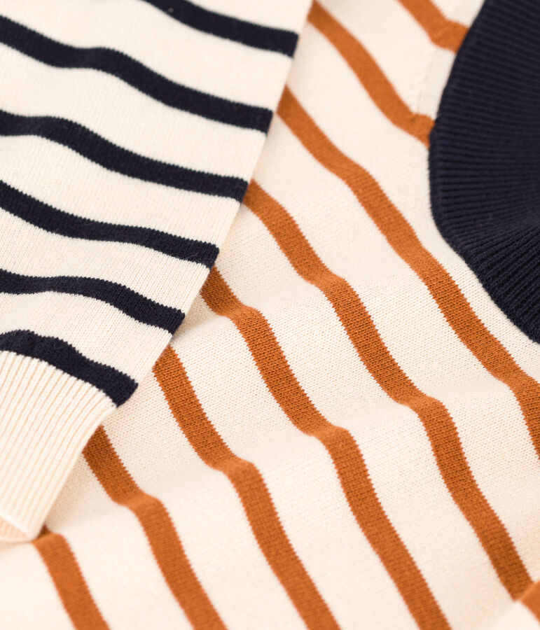 Pull marin en coton enfant fille / gar&ccedil;on blanc AVALANCHE/ MULTICO