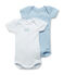 Lot de 2 bodies bébé garçon manches courtes uni/milleraies lot .