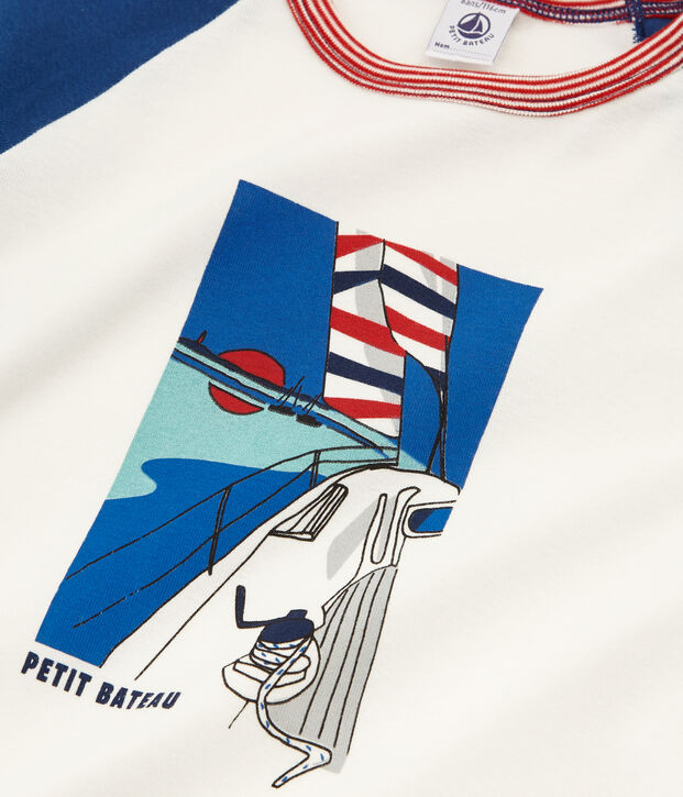 Pyjama petit gar&ccedil;on en c&ocirc;te bleu/multicouleur