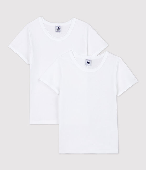 Lot de 2 tee-shirts blancs courtes petite fille variante 1