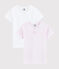Lot de 2 tee-shirts manches courtes milleraies rose petite fille en côte variante 1