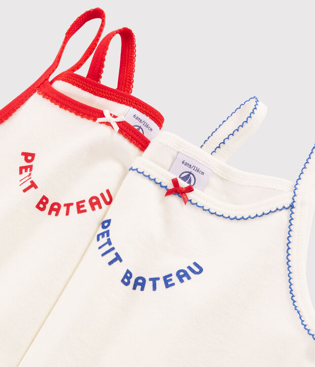 Lot de 2 chemises &agrave; bretelles Made in France petite fille multicouleur