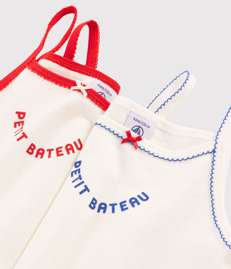 Lot de 2 chemises &agrave; bretelles Made in France petite fille multicouleur