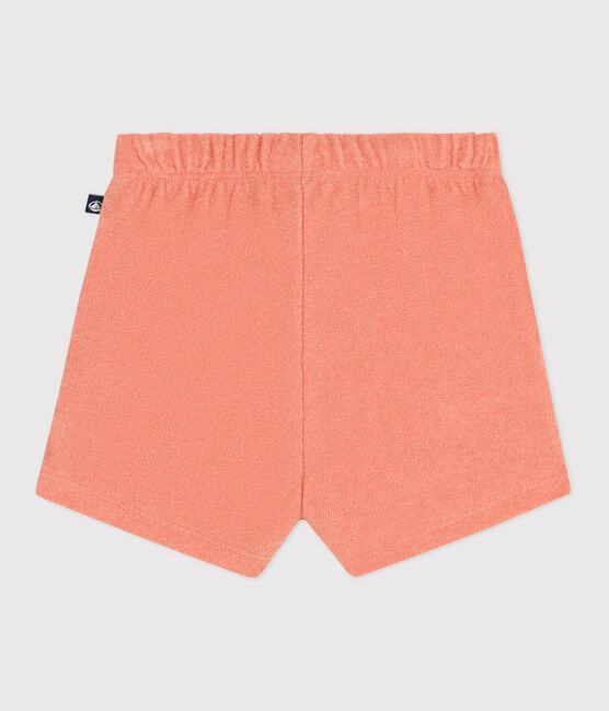 Short bébé en coton éponge orange ABRICOT