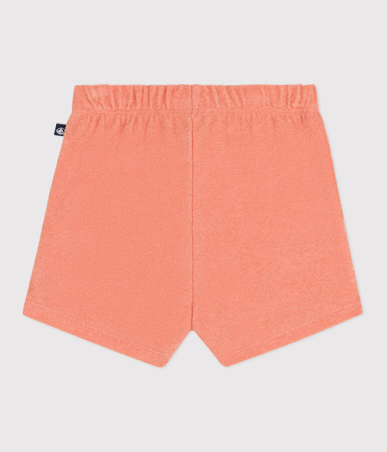Short b&eacute;b&eacute; en coton &eacute;ponge orange ABRICOT