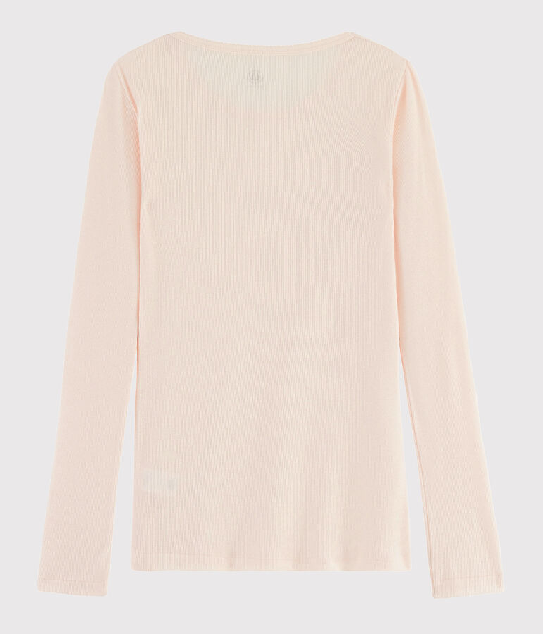 T-shirt laine et coton Femme rose FLEUR