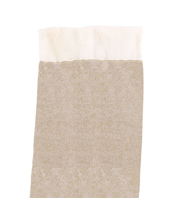Collant enfant fille microfibre blanc MARSHMALLOW/jaune DORE