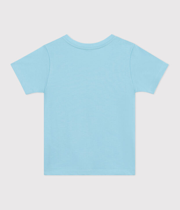 Teeshirt enfant en coton manches courtes imprim&eacute; bleu