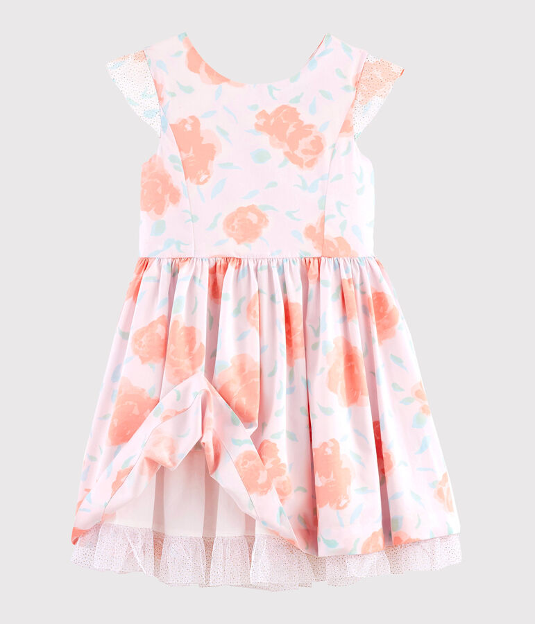 Robe de c&eacute;r&eacute;monie enfant fille rose VIENNE/blanc MULTICO