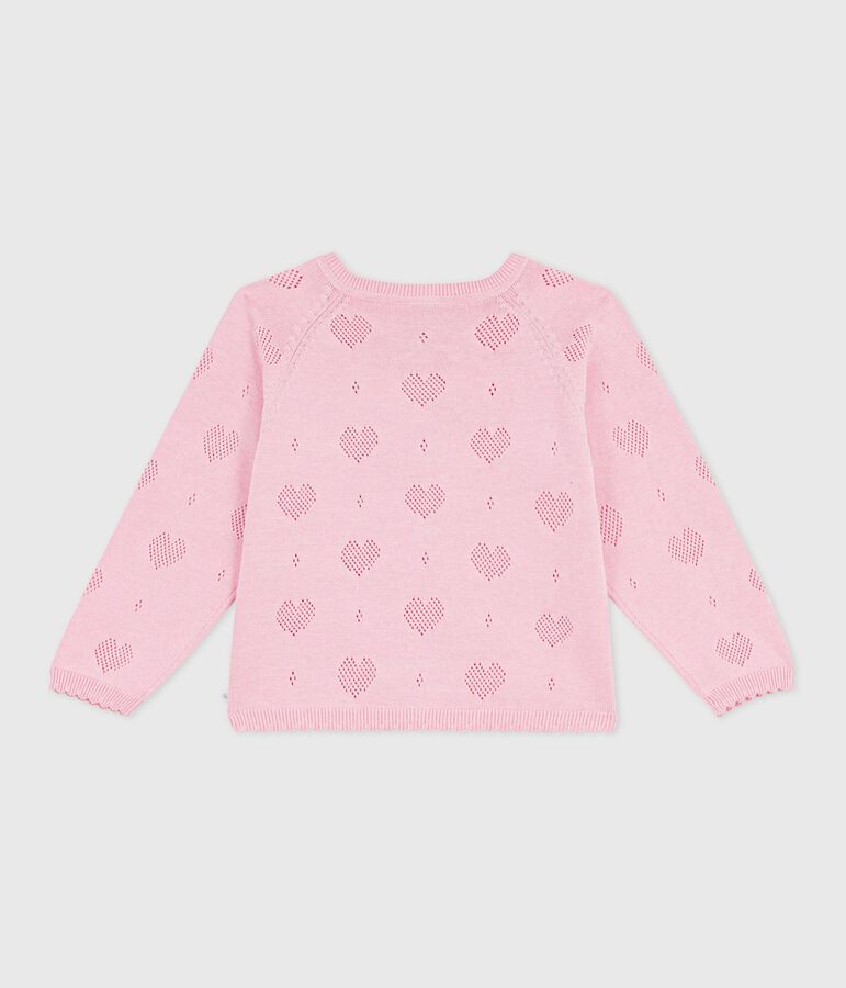 Cardigan enfant en coton uni rose MARQUISE