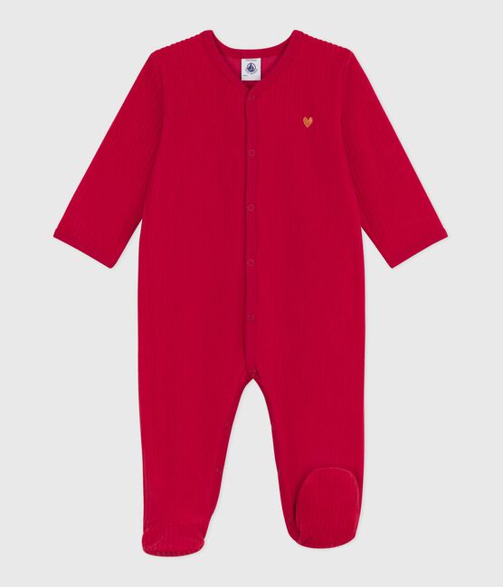 Pyjama bébé en velours uni rouge TERKUIT