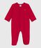 Pyjama bébé en velours uni rouge TERKUIT