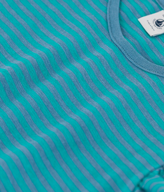 Tee-shirt rayé en coton enfant fille vert LAVIS/bleu VERDE