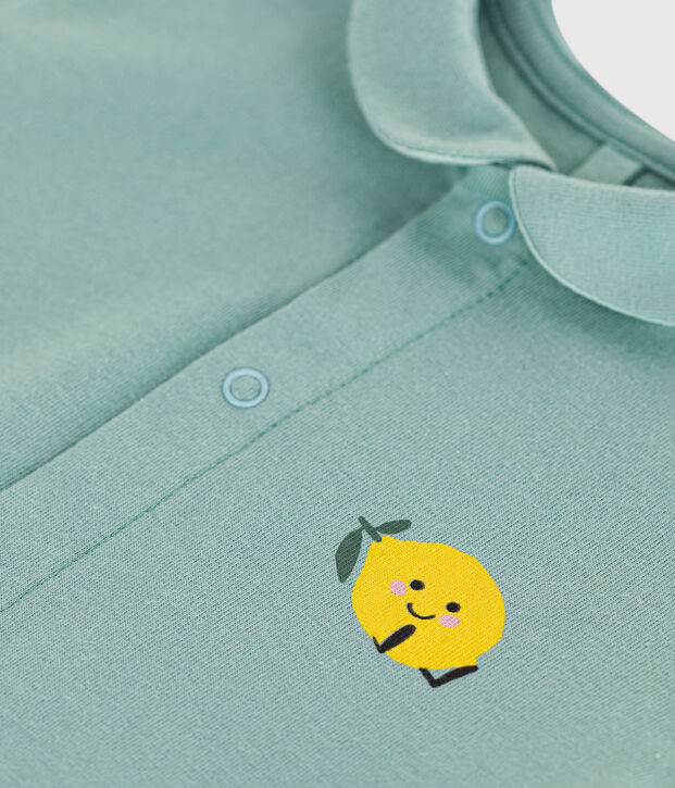 Combicourte b&eacute;b&eacute; en coton et son col claudine vert