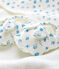 Coffret carré de bain et chaussons bébé en éponge et coton biologique blanc MARSHMALLOW/bleu COOL