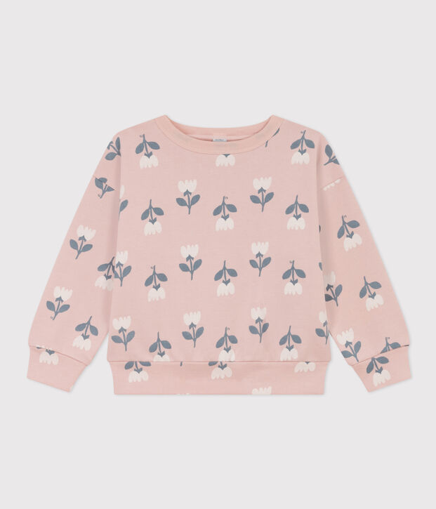 Sweatshirt en molleton enfant fille rose/multicouleur