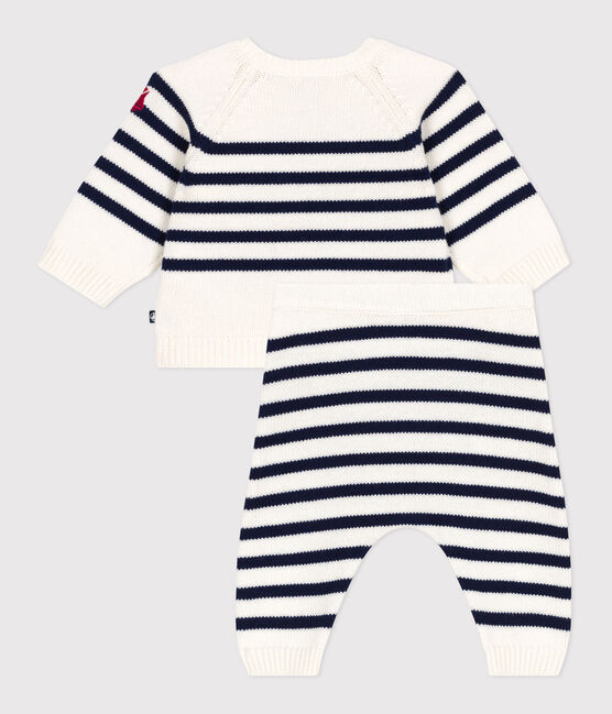 Ensemble 2 pièces bébé rayure marinière en tricot bleu MARSHMALLOW/ SOIR