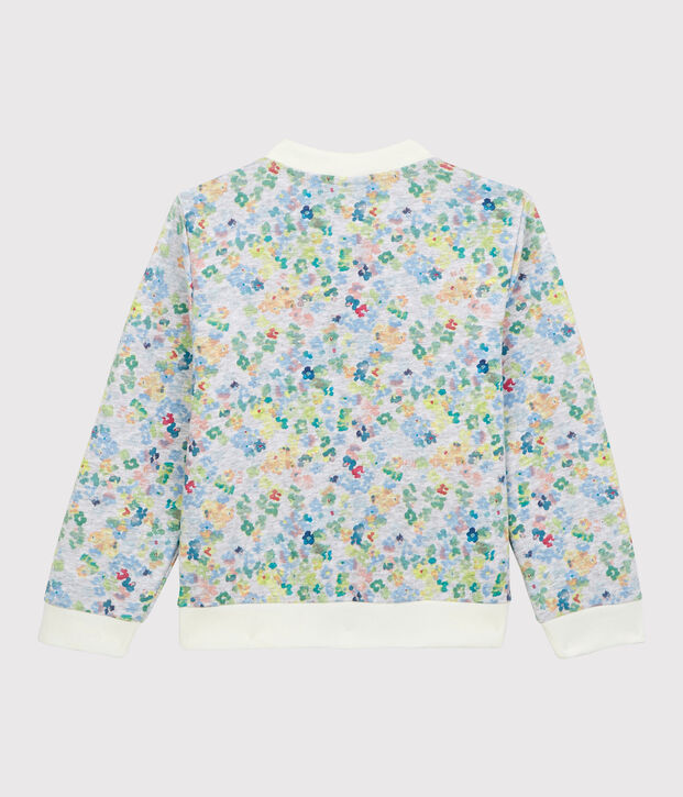 Cardigan esprit teddy en jersey enfant fille gris/multicouleur