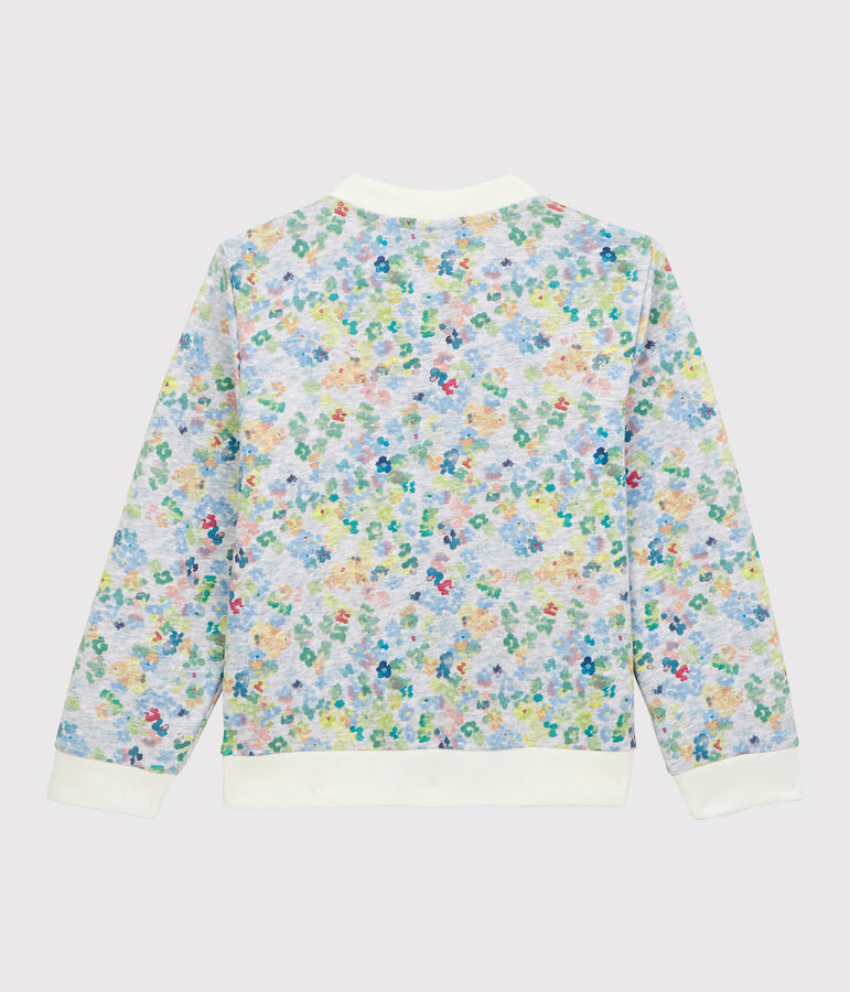 Cardigan esprit teddy en jersey enfant fille gris/multicouleur