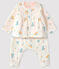 Ensemble 3 pièces bébé fille en côte blanc MARSHMALLOW/blanc MULTICO