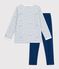 Pyjama  en velours blanc/bleu/multicouleur