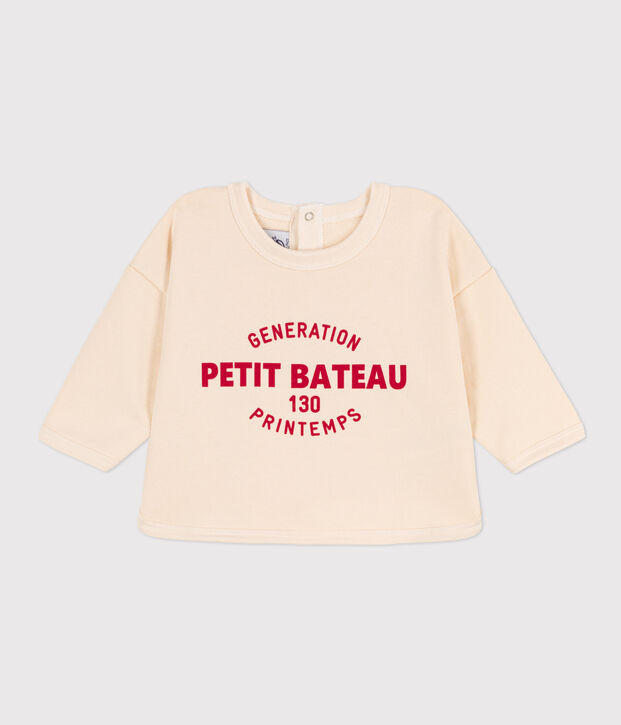 Sweatshirt b&eacute;b&eacute; en molleton &eacute;cru