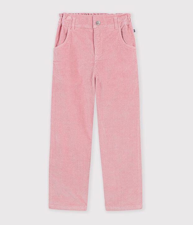 Pantalon enfant en velours rose