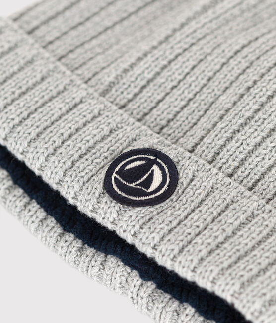 Bonnet bébé en tricot doublé en polaire gris CHATON CHINE