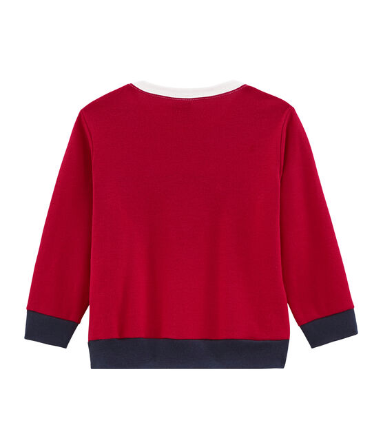 Sweatshirt bébé garçon en maille rouge TERKUIT