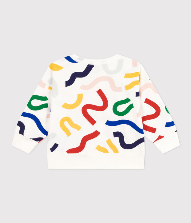 Sweatshirt en molleton l&eacute;ger b&eacute;b&eacute; blanc/multicouleur
