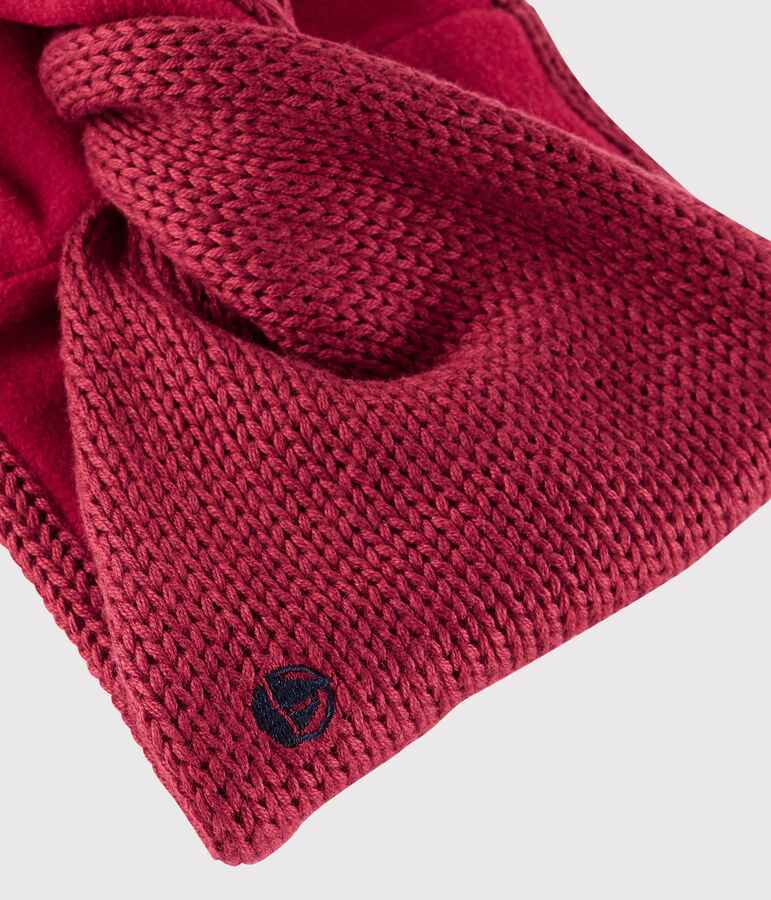 Snood torsad&eacute; en tricot enfant gar&ccedil;on - fille rose