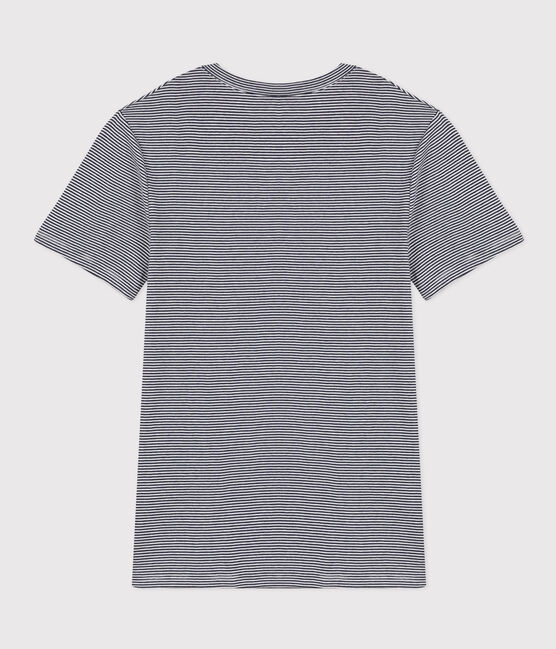 Tee-shirt L'ICONIQUE col rond en coton Femme bleu SMOKING/blanc MARSHMALLOW