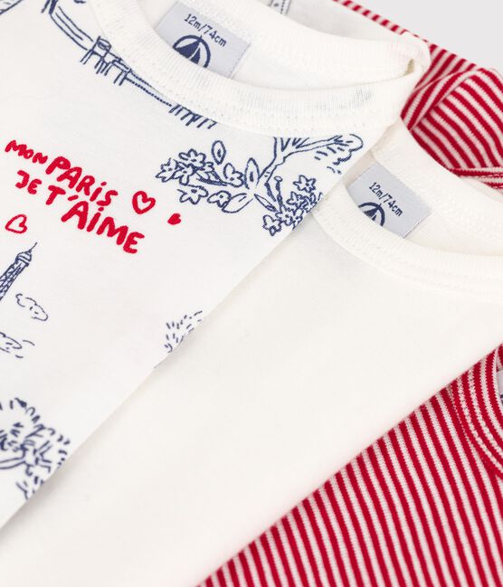 Lot de 3 bodies manches courtes Paris bébé en coton variante 1