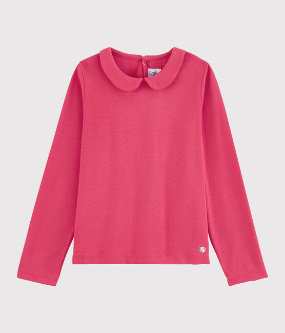 Tee-shirt manches longues en coton enfant fille rose POPPY