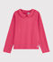 Tee-shirt manches longues en coton enfant fille rose POPPY
