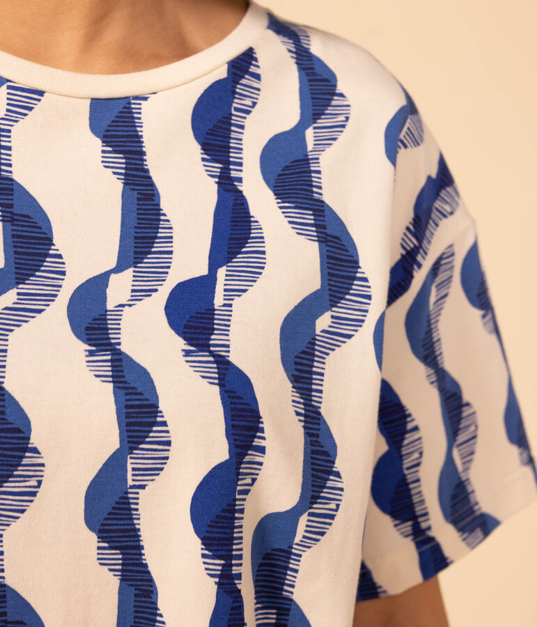 T-shirt LE BOXY imprim&eacute; en coton Femme &eacute;cru/multicouleur