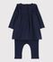 Robe legging en maille velours bébé fille bleu SMOKING