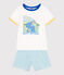 Pyjama short enfant en coton blanc MARSHMALLOW/blanc MULTICO