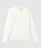 Tee-shirt manches longues en coton enfant fille blanc MARSHMALLOW