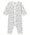 Dors bien sans pieds bébé fille en côte blanc MARSHMALLOW/blanc MULTICO
