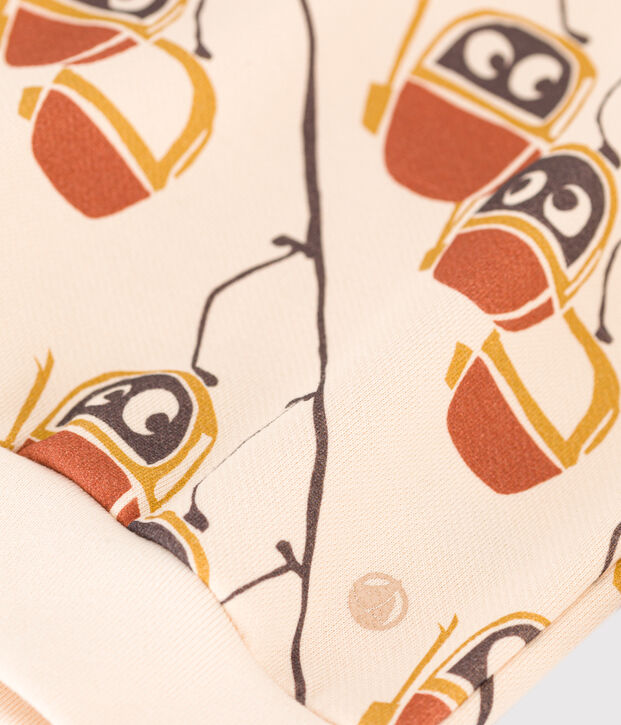 Sweatshirt imprim&eacute; en molleton enfant fille / gar&ccedil;on &eacute;cru/gris